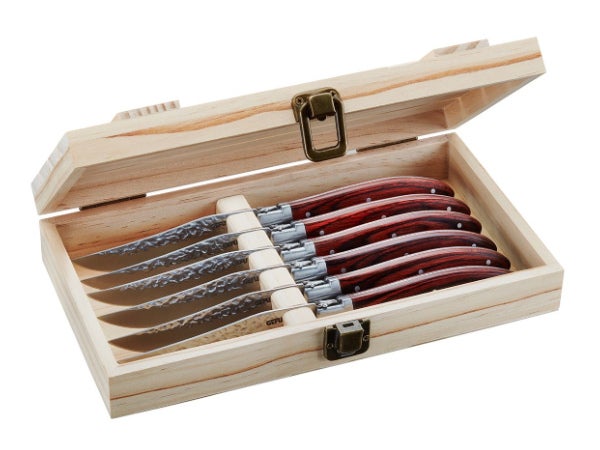 GEFU Rancho Pihviveitset puulaatikossa, 6 kpl